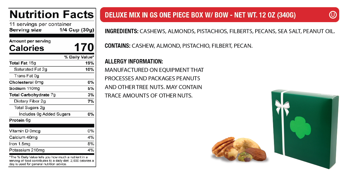 Trophy Nut™ Nutrition Information