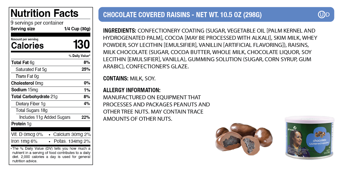 Trophy Nut™ Nutrition Information